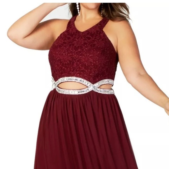 Women’s Formal Dress Size 16 Speechless Embellished Infinity-Waist Gown Halter - Picture 2 of 6